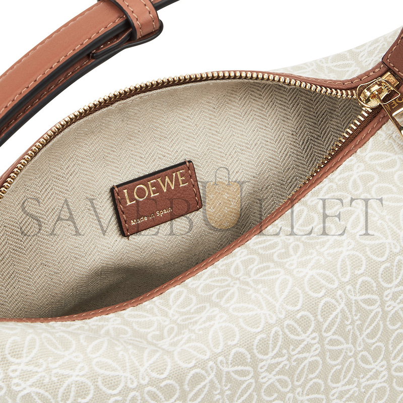 LOEWE CUBI ANAGRAM SMALL CANVAS AND LEATHER SHOULDER BAG 230717 (20.5*17*12.5cm)